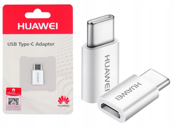Переходник HUAWEI Micro USB (F) на USB Type-C (M), Модель AP52, Белый ...