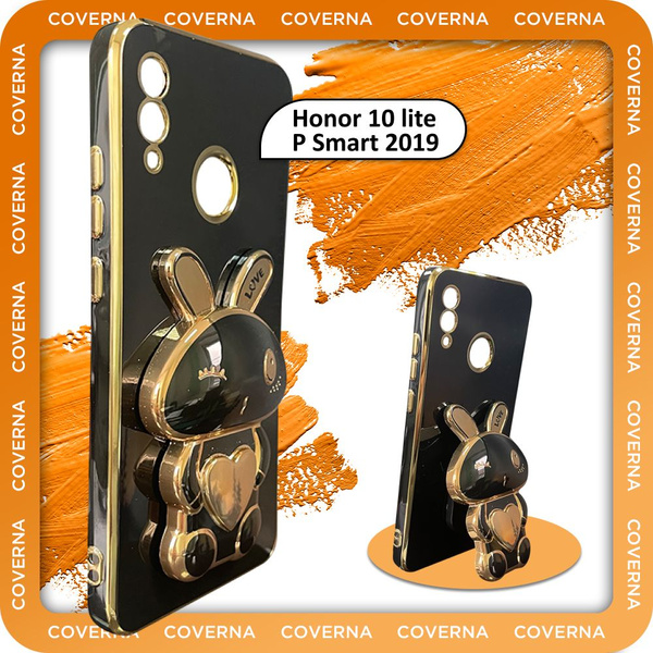 Чехол подставка с глянцевой однотонной поверхностью золотой рамкой и ...