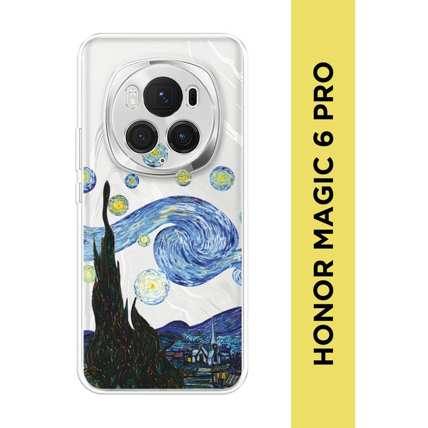 Силиконовый чехол на Honor Magic 6 Pro / Хонор Меджик 6 Про "Ночь Ван ...
