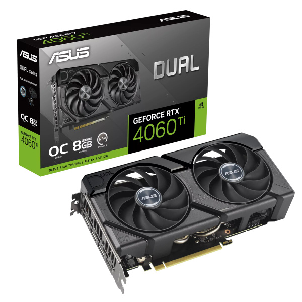 Видеокарта ASUS GeForce RTX 4060 Ti, 8 ГБ PCI-E 4.0 x16 DisplayPort ...