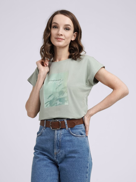 Футболка CLEVER WEAR, размер 42, цвет хаки, 100% хлопок - купить по ...