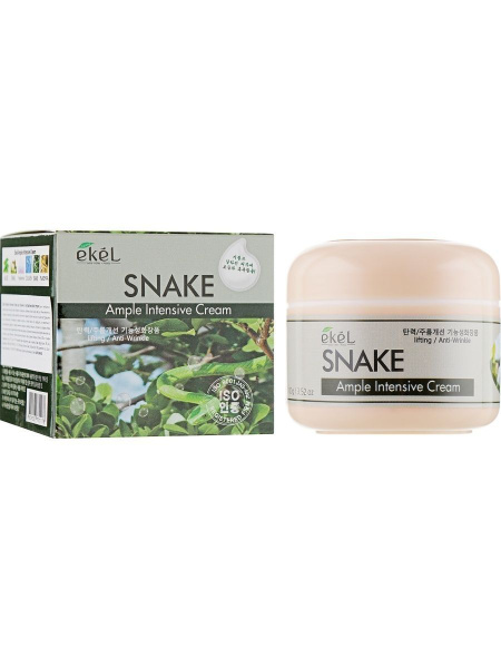 Крем для лица с пептидом змеиного яда EKEL Ample Intensive Cream Snake ...