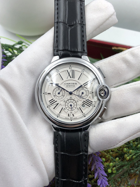 Характеристики Мужские наручные часы Cartier на кожаном ремешке ...