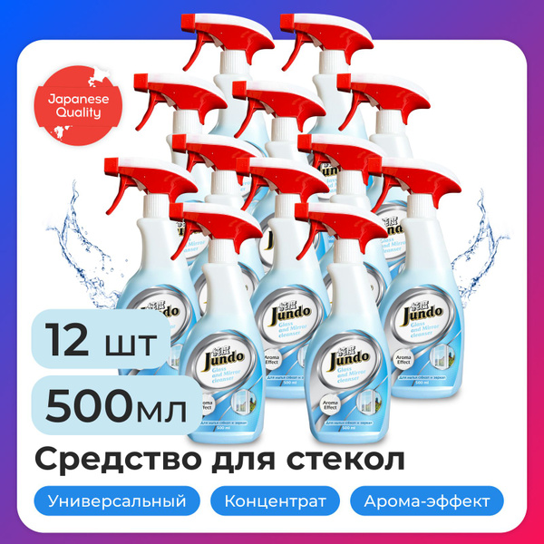 12 шт.-Средство для мытья стекол, окон, пластика и зеркал Jundo Active ...