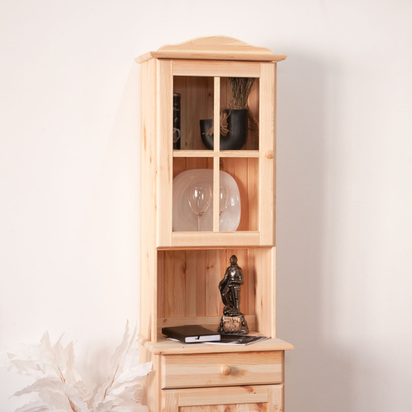 Шкаф Лена однодверный из сосны, с полкой (верхняя часть буфета Лена), в ...