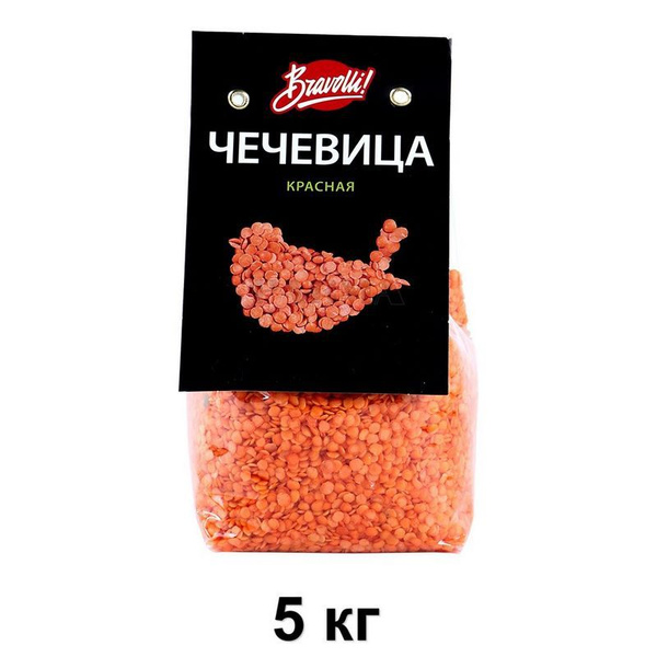 Bravolli Чечевица красная колотая, 5 кг - купить с доставкой по ...