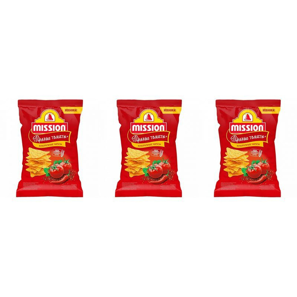 Mission Чипсы кукурузные со вкусом пряных томатов, 90 г, 3 шт - купить ...
