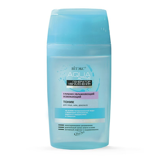 Витекс АКВА АКТИВ ГлубокоУвлажняющий ТОНИК для лица,шеи и декольте ...
