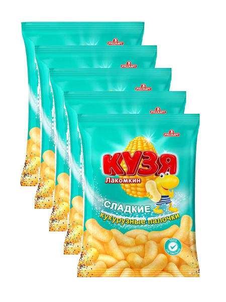 Палочки кукурузные Русскарт КУЗЯ Лакомкин сладкие, 140 г х 5 шт ...