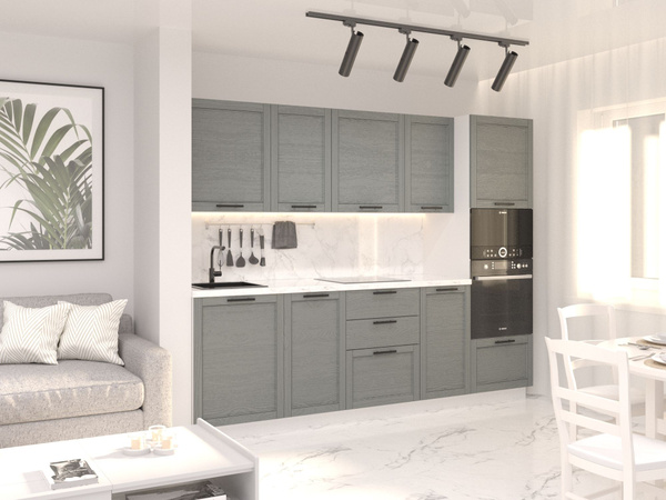 Кухонный гарнитур Сканди Grey Softwood, 2600 мм купить по выгодной цене ...