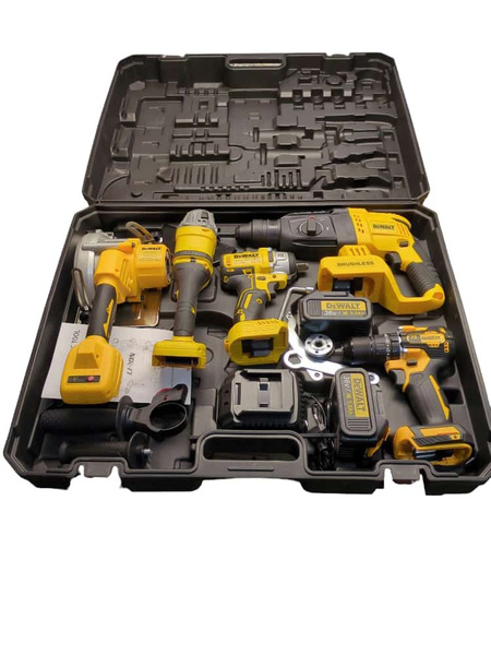 Набор аккумуляторного инструмента 5в1 Dewalt болгарка шуруповерт ...