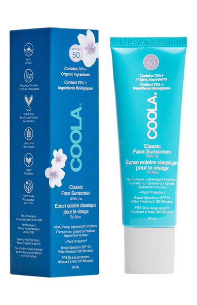 Coola Солнцезащитный увлажняющий крем для лица "Белый чай" SPF 50 (50ml ...