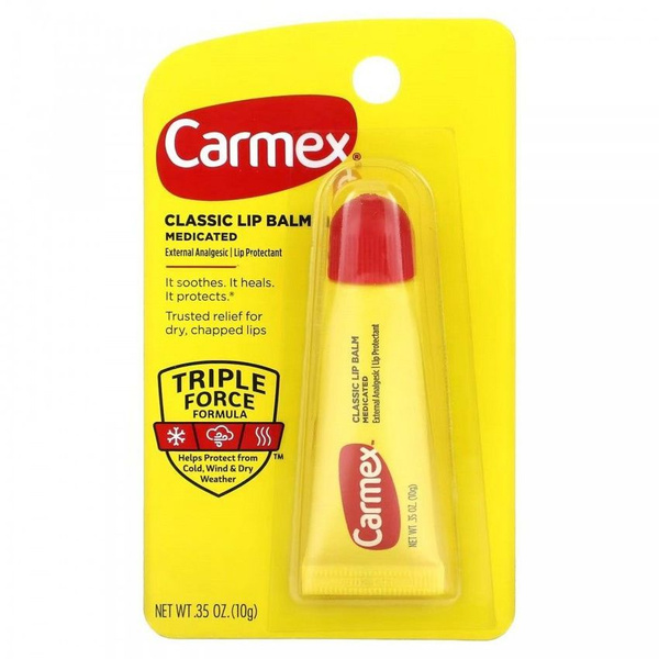 Классический бальзам для губ, Classic Lip Balm, Medicated, Carmex,10 г ...