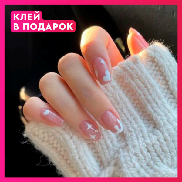 Накладные ногти с клеем, 24 шт, 3D - купить с доставкой по выгодным ...