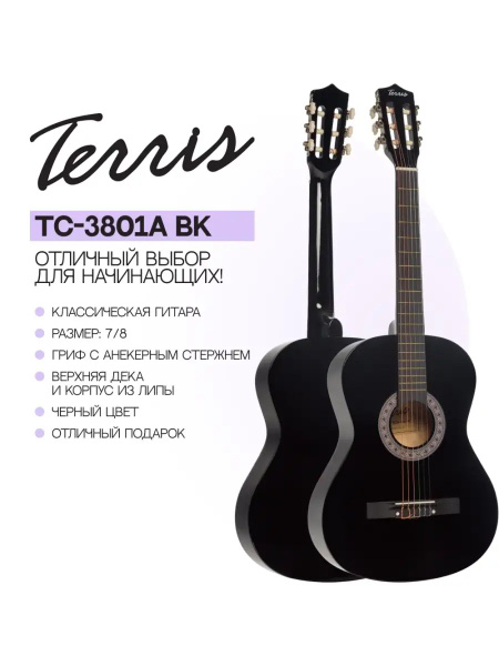 Terris Классическая гитара he341919 6-струнная - купить с доставкой по ...