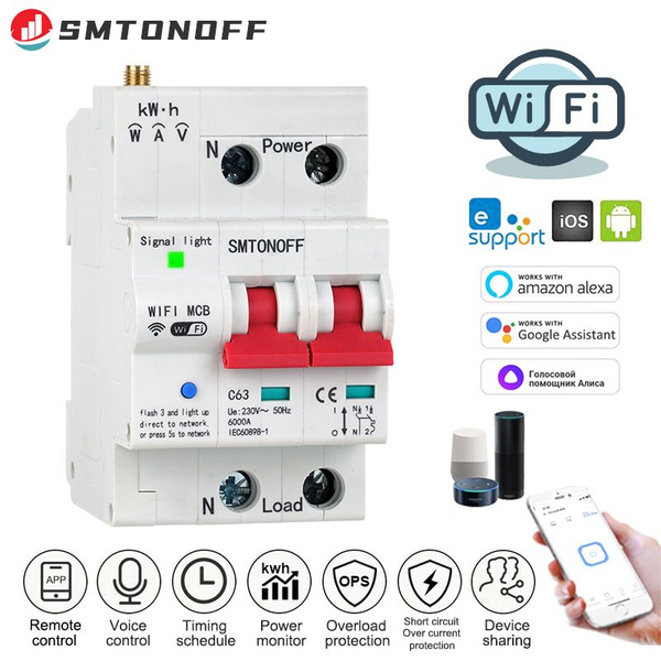 Купить SMTONOFF eWeLink WiFi умный автоматический выключатель MCB ...