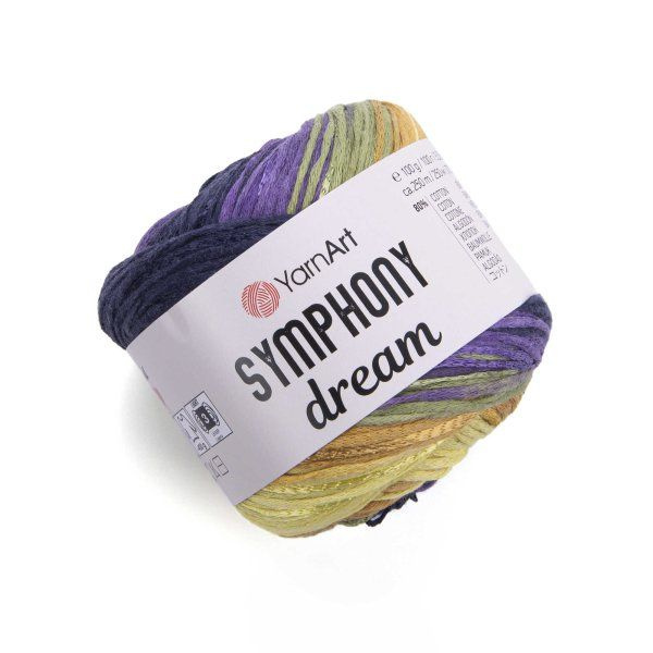 Пряжа Symphony Dream Yarnart 80% хлопок, 20% вискоза, 100г 250м, 1 ...