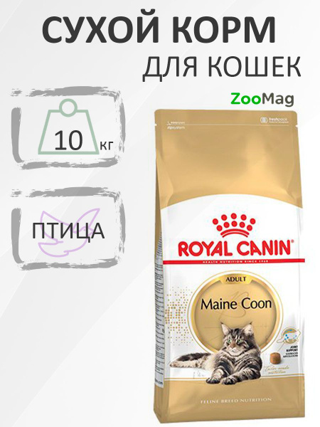 Характеристики Royal Canin Breed cat Maine Coon / Сухой корм Роял Канин ...