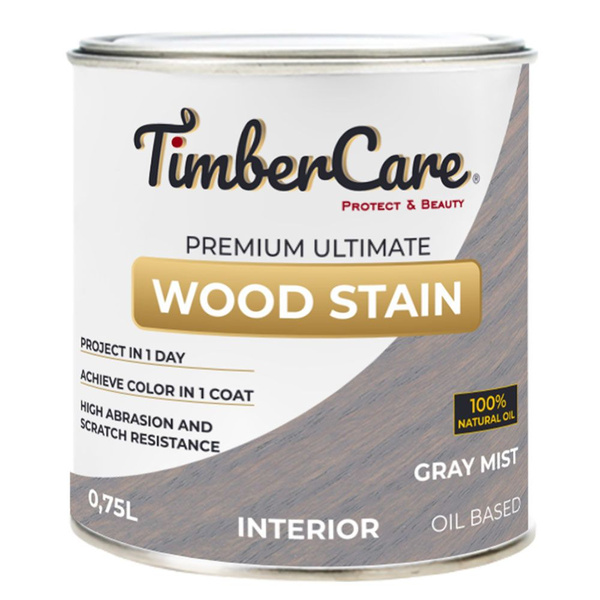 Характеристики Масло-тонировка TimberCare Wood Stain Серая дымка 0,75л ...