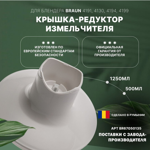 Оригинальная Крышка-редуктор измельчителя 500мл и 1250мл для блендера ...