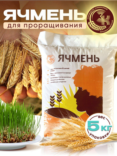 Ячмень для проращивания, микрозелени, 5 кг - купить с доставкой по ...