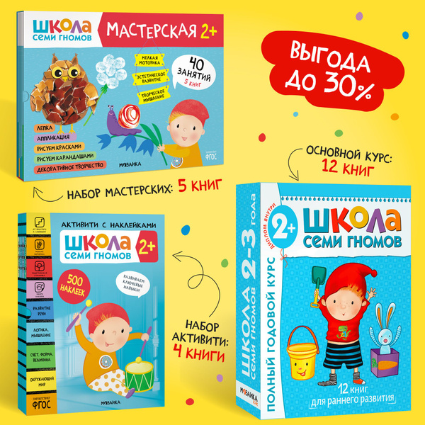 Развивающие книги для детей. Разные комплекты: Активити с наклейками ...