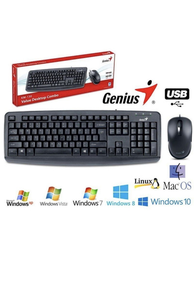 Набор проводной GENIUS KM-130 (клавиатура, мышь 2 кнопки + 1 колесо ...