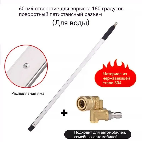 Насадка для мойки радиатора автомобиля (120см)+В комплекте 3 типа ...