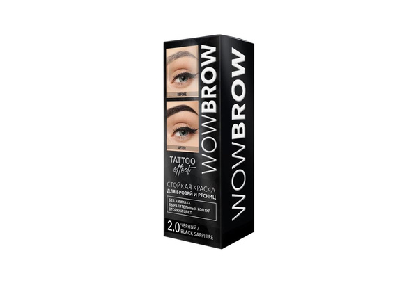 Стойкая краска для бровей и ресниц Fara WOW BROW с эффектом татуажа ...