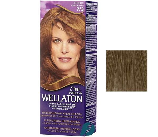 Wella WELLATON Cтойкая крем-краска для волос 7/3 Лесной орех, 110 мл ...