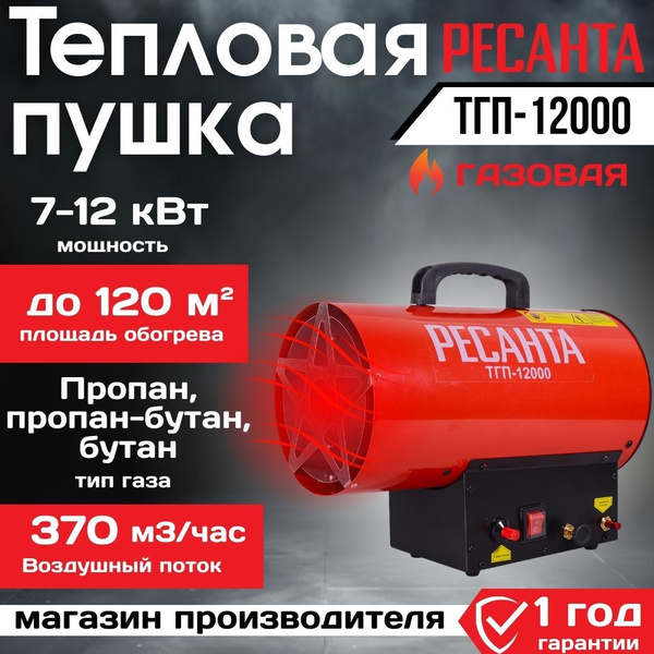 Газовая пушка ТГП-12000 Ресанта // 12 кВт - купить по выгодной цене в ...
