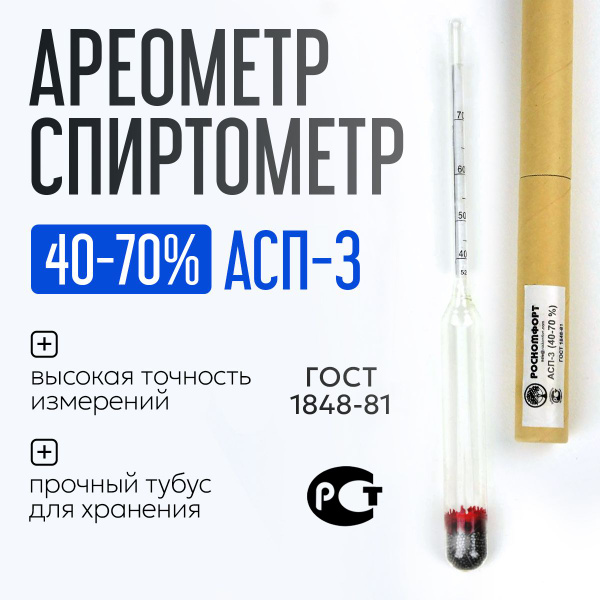 Спиртометр для самогона бытовой, 40-70% - купить с доставкой по ...