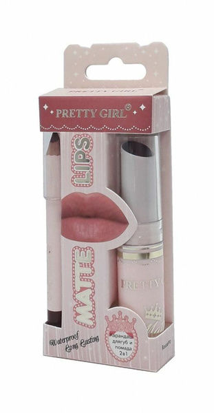 Farres cosmetics Помада для губ + карандаш Pretty Girl, 2 в 1 Matte ...