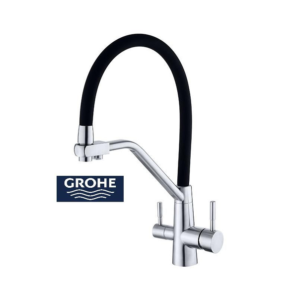 Кухонный смеситель GROHE с гибким изливом и фильтром для питьевой воды ...