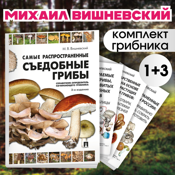 Справочники про грибы. Грибы книги. Комплект. Михаил Вишневский ...