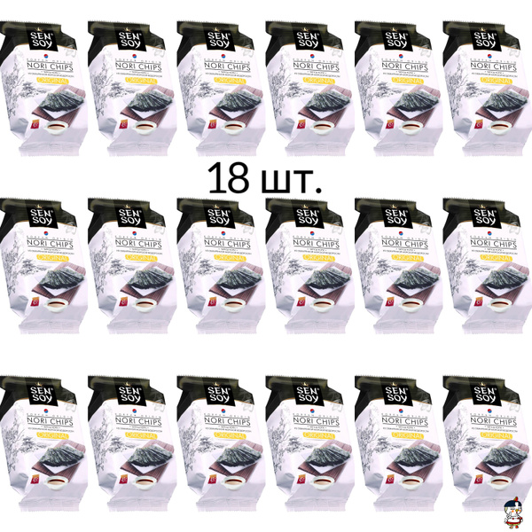 Sen Soy Чипсы Нори "Original" из морской капусты, 4,5 г * 18 шт ...