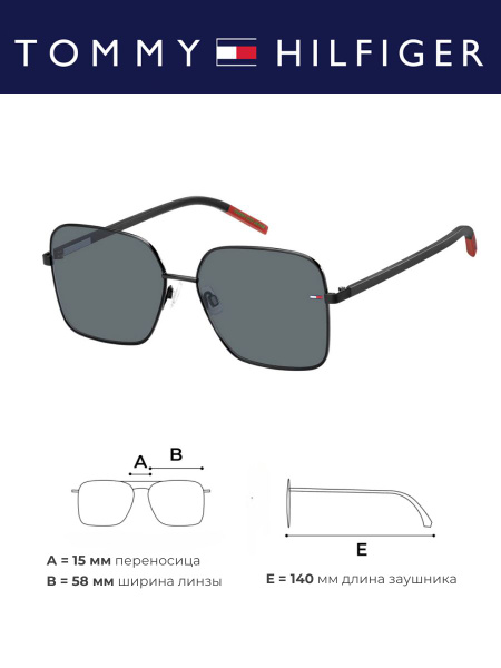 Солнцезащитные очки TOMMY HILFIGER, TJ 0007/S, 807 черный - купить с ...