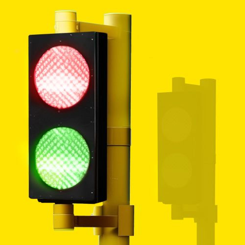 Светофор двухсекционный светодиодный (100 мм) 12 В, для автомоек ...