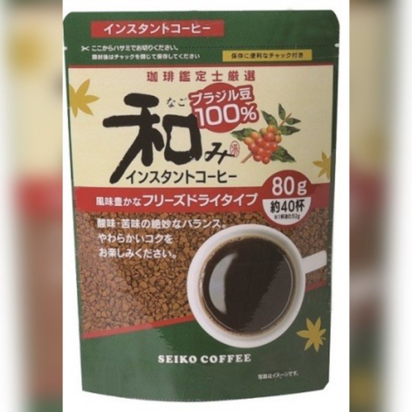 Кофе сублимированный растворимый Nagomi, 80 г SEIKO (Freeze-dried ...