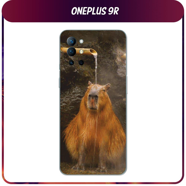Силиконовый чехол на OnePlus 9R / Ван Плас 9Р - "Капибара на отдыхе ...