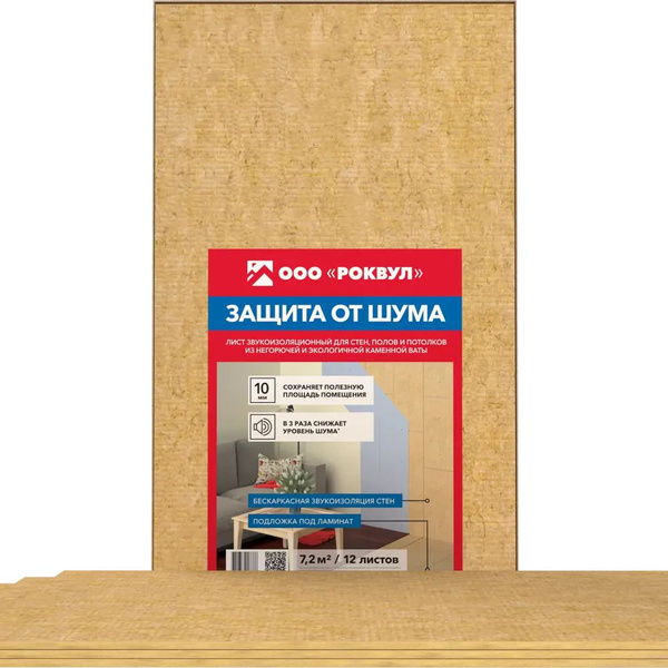 Лист звукоизоляционный Rockwool 1x0.6 м купить на OZON по низкой цене ...