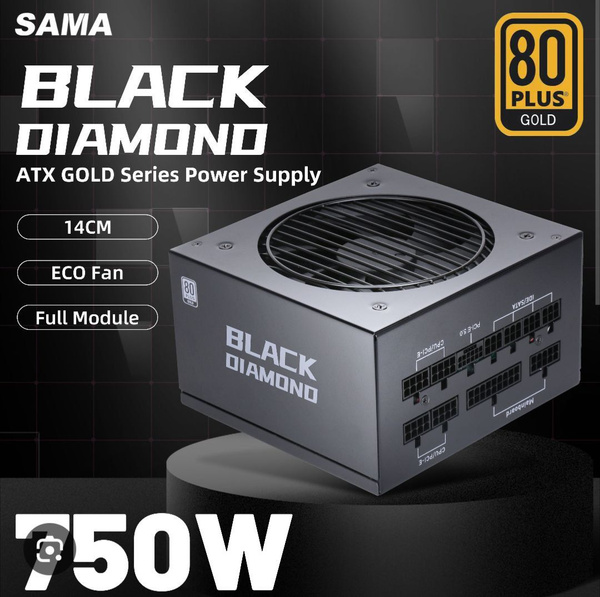 Блок питания игрового ПК SAMA 750W 80+ Gold Black diamond - купить с ...
