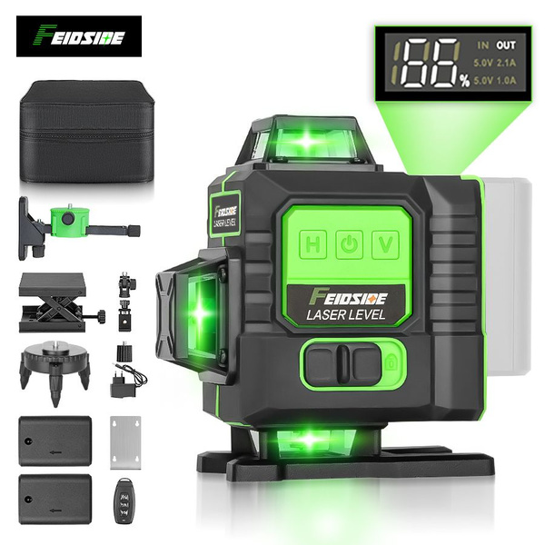 лазерный уровень,лазерный уровень 360,4D/16 линии,2 Батарейки - купить ...