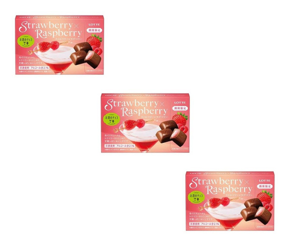 LOTTE Bacchus Strawberry and Raspberry шоколад с клубничным и малиновым ...