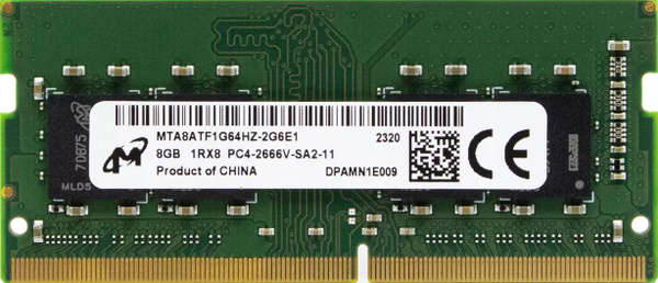Модуль оперативной памяти Micron SODIMM DDR4 MTA8ATF1G64HZ-2G6E1 8Гб ...