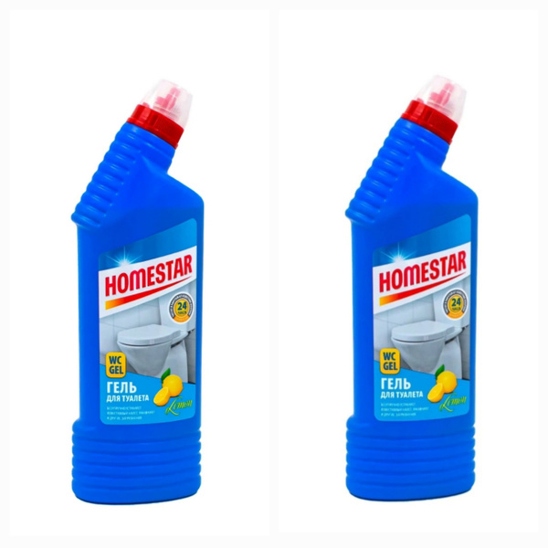 Гель чистящий для туалета Homestar, лимон, 2 шт. по 750г/Чистящее ...