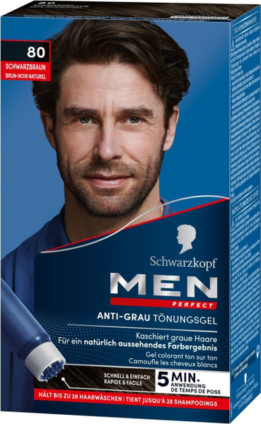 SCHWARZKOPF MEN Perfect тон 80 Германия Оттеночный гель против седины ...