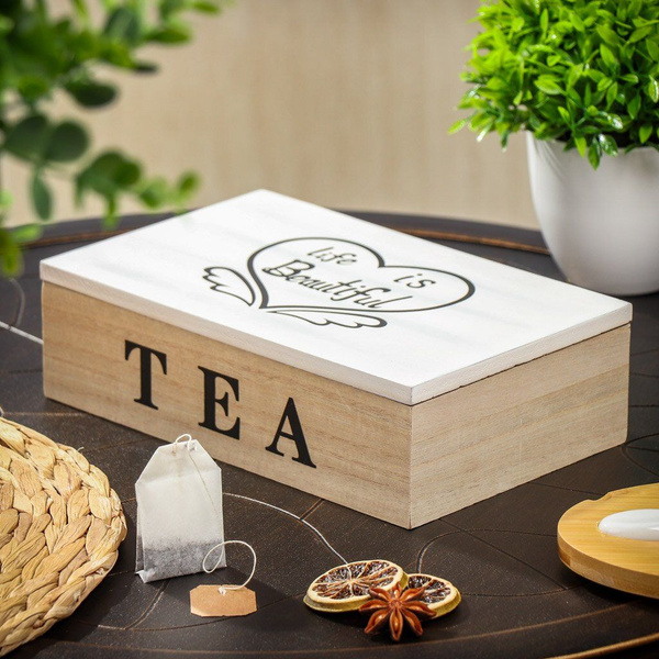 Коробка декоративная для хранения чая, МДФ, 24х15х6.7 см купить на OZON ...