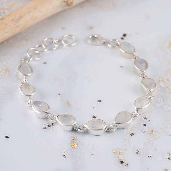 Браслет из серебра с лунным камнем - купить с доставкой по выгодным ...