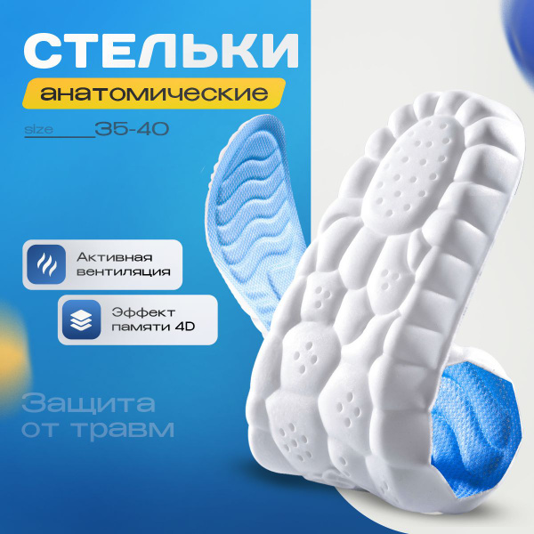 Стельки для обуви и кроссовок мягкие анатомические дышащие - купить с ...